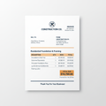 Professional construction invoice template digital download