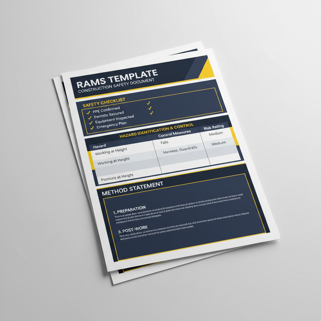 Risk Assessment and Method Statement template for construction digital download